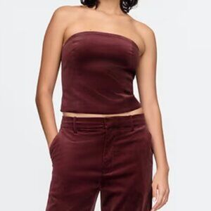 Velvet Cropped Tube Top